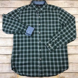 Nautica Large Plaid Green Long Sleeve Shirt